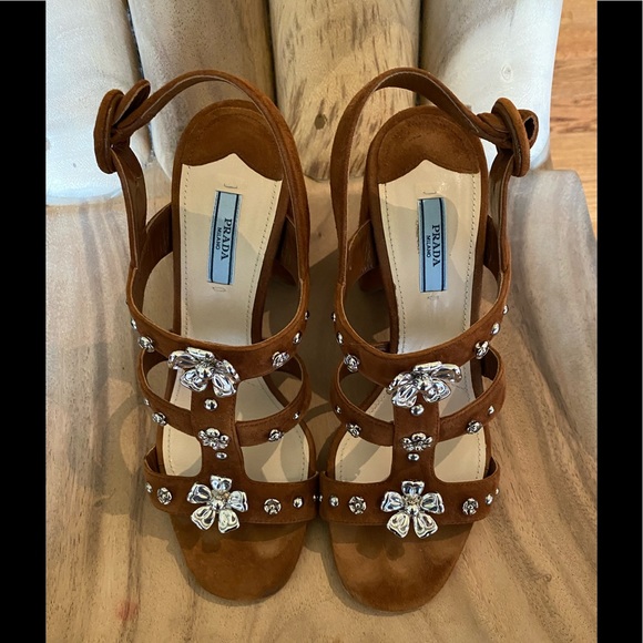 Prada Suede Slingback Sandal - Picture 3 of 11
